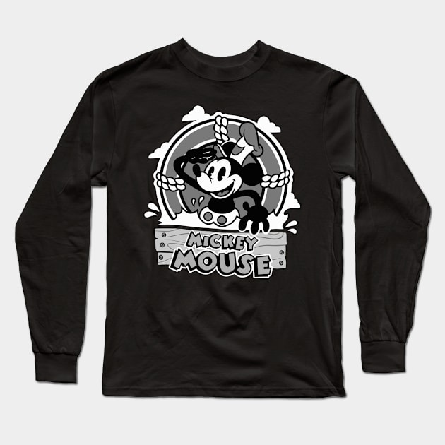 Steamboat Willie Long Sleeve T-Shirt by FOUREYEDESIGN